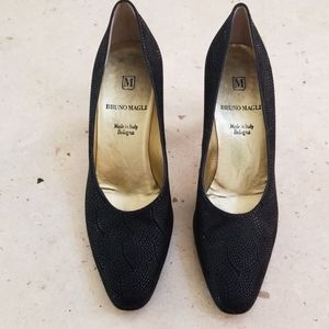 Bruno Magli Black leather pumps, size 6 1/2 AA